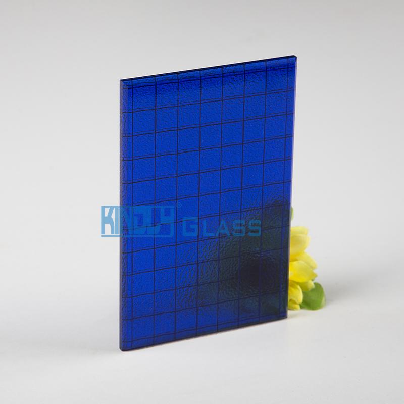 Blue Nashiji Wired Patterned Glass